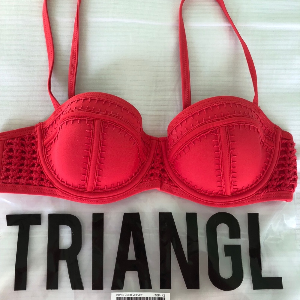 Triangl Piper Red Velvet Top